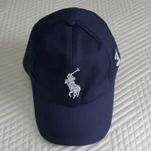 Navy Blue Polo Cap with Embroidered Logo